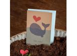 Lettera D'amore / Biglietto Di Auguri "Balena Con Cuore"" - Biglietto D'auguri In Cartoncino Kraft Da Piantare (Fiori Di Campo) - Biglietto Per Gli Innamorati O Biglietto Di Auguri Per Il Matrimonio 4"