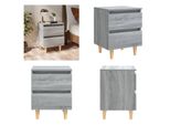 Vidaxl Comodino Con Gambe In Legno Massiccio Grey Sonoma 40X35X50 Cm - Comodino - Comodini - Mobiletto - Tavolino