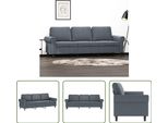 The Living Store Divano A 3 Posti In Velluto Grigio Scuro 180 Cm