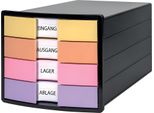 Han 1012-139 Han Schubladenbox Impuls Gelb, Orange, Rosa, Lila 1012-139, Din A4, Din C4 Mit 4 Schubladen