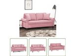 The Living Store Divano A 2 Posti Con Cuscini Decorativi In Velluto Rosa 140 Cm