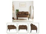 The Living Store Panca Con Cuscini Marrone 120,5X65X75 Cm Effetto Scamosciato