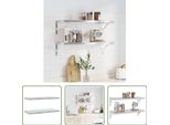 The Living Store Mensole A Muro 2 Pz. 75X30X3 Cm Acciaio Inox Argento