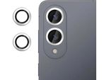 Per Samsung Galaxy S25 Edge 5G Alluminio Protezione Anello Fotocamera + H9 Vetro Duro Temperato Argento