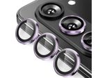 Per Samsung Galaxy Z Fold7 5G Alluminio Protettivo Anello Fotocamera + H9 Vetro Temperato Duro Viola Chiaro