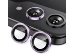 Per Samsung Galaxy Z Flip7 5G Anello Di Protezione In Alluminio + H9 Vetro Duro Temperato Viola Chiaro
