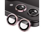 Per Samsung Galaxy Z Flip7 5G Anello Di Protezione In Alluminio + H9 Vetro Duro Temperato Rosa