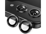 Per Samsung Galaxy Z Flip7 5G Anello Di Protezione In Alluminio + H9 Vetro Duro Temperato Nero