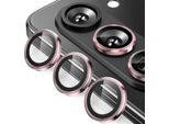 Per Samsung Galaxy Z Fold7 5G Alluminio Protezione Anello Fotocamera + H9 Vetro Temperato Duro Rosa