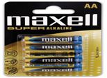 Batteria Alcalina Maxell "Super"" Mignon Aa Confezione Blister Da 4 Pezzi"
