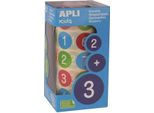 Set Di Adesivi Numeri Giocattolo Educativo Multicolore Scatola Di Cartone