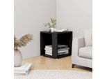 The Living Store Tavolino Nero 33X33X34,5 Cm In Materiale Ligneo