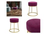 Vidaxl Sgabello Rotondo In Velluto Viola - Sgabello - Sgabello - Seduta - Poltrona Da Salotto