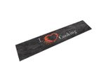 The Living Store Tappeto Da Cucina Lavabile Per Cucina Nero 60X300 Cm Velluto