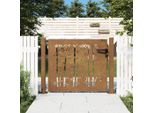 The Living Store Cancello Da Giardino 105X80 Cm In Acciaio Corten Design In Bambù