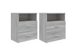 The Living Store Nachttische 2 Stk. Grau Sonoma 50X32X60 Cm
