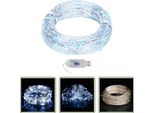 The Living Store Cavo Luminoso A Led 40 M 400 Led Bianco Freddo 8 Funzioni