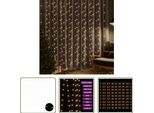The Living Store Tenda Luminosa A Led 3X3 M 300 Led Bianco Caldo 8 Funzioni
