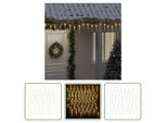 The Living Store Catena Luminosa Icicle 100 Led Bianco Caldo 10 M Acrilico Pvc