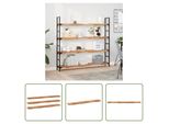 The Living Store Mensole Sospese 3 Pezzi 160X20X4 Cm In Legno Massiccio Di Acacia Trattato A Olio