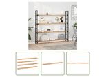 The Living Store Mensole Sospese 4 Pezzi 140X20X2 Cm In Legno Massiccio Di Acacia Trattato A Olio