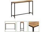 The Living Store Consolle 110X30X75 Cm Legno Massiccio Grezzo Di Mango E Ferro