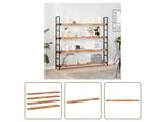 The Living Store Mensole Sospese 4 Pezzi 120X20X4 Cm In Legno Massiccio Di Acacia Trattato A Olio