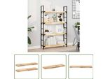 The Living Store Mensole Sospese 2 Pezzi 80X20X4 Cm In Legno Massiccio Di Acacia Non Trattato