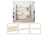 The Living Store Mensole Sospese 4 Pezzi 120X20X4 Cm In Legno Massiccio Di Acacia Non Trattato