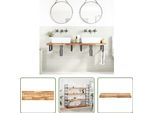 The Living Store Piano Tavolo 140X40X4 Cm Rettangolare In Legno Massiccio Di Acacia