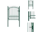 Vidaxl Cancello Per Recinzione Con Punte In Acciaio 100X125 Cm Verde - Cancelli Da Giardino