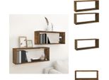 Vidaxl Mensole A Cubo 2 Pz. Rovere Affumicato 60X15X23 Cm Materiale A Base Di Legno - Mensole Da Parete