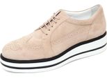 D0570 Scarpa Inglese Donna Hogan H323 N. Route Zeppa Derby Beige/Nero Shoe Woman