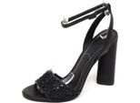E9496 Sandalo Donna Black Kendall + Kylie Tissue/Leather Sandal Shoe Woman