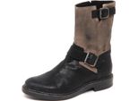 E0428 Stivale Donna Hundred 100 Nero/Tortora Vintage Boot Shoe Woman