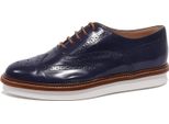 B1438 Scarpa Inglese Donna Tod's Francesina Bucature Blu Shoes Women