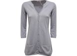 6682W Maxi Cardigan Manica 3/4 Donna Sun 68 Grey Sweater Cotone Woman