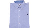 3735K Camicia Uomo U.S. Polo Assn. Regular Fit Blue/White Shirt Cotone Man