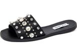 1884J Ciabatta Donna Black Steve Madden Eco Leather Strass Slipper Woman