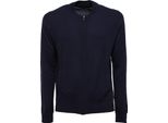 8418K Maglione Uomo Hosio Blue Full Zip Wool Sweater Man