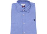 3790K Camicia Uomo U.S. Polo Assn. Slim Fit Blu/White Micro Fantasy Shirt Man