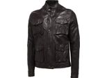 4870J Giubbotto Uomo Kb Milano Dark Brown Leather Vintage Jacket Man