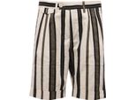 0286AB Bermuda Uomo OFFICINA36 Beige/Green/Black Stripes Shorts Man