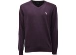 5376AF Maglione Uomo Aquascutum Purple Viscose/Wool V-Neck Sweater Man
