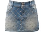 7646AC Gonna Bimba Girl Met Light Blue Denim Skirt Kid