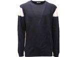 9586AF Maglione Uomo Homme Couture Daniele Alessandrini Blue Wool Sweater Men