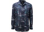 7084AC Camicia Uomo Bagutta Di Milano Slim Fit Blue Cotone Shirt Men