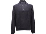 1095AL Maglione Uomo Fred Mello Man Mid Zip Wool Blend Sweater Blue