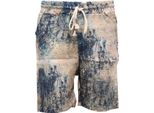 0249AH Bermuda Uomo No Brand Beige/Blue Linen Shorts Man