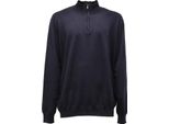 5018AP Maglione Uomo Harmont&Blaine Man Wool Mid-Zip Sweater Blue